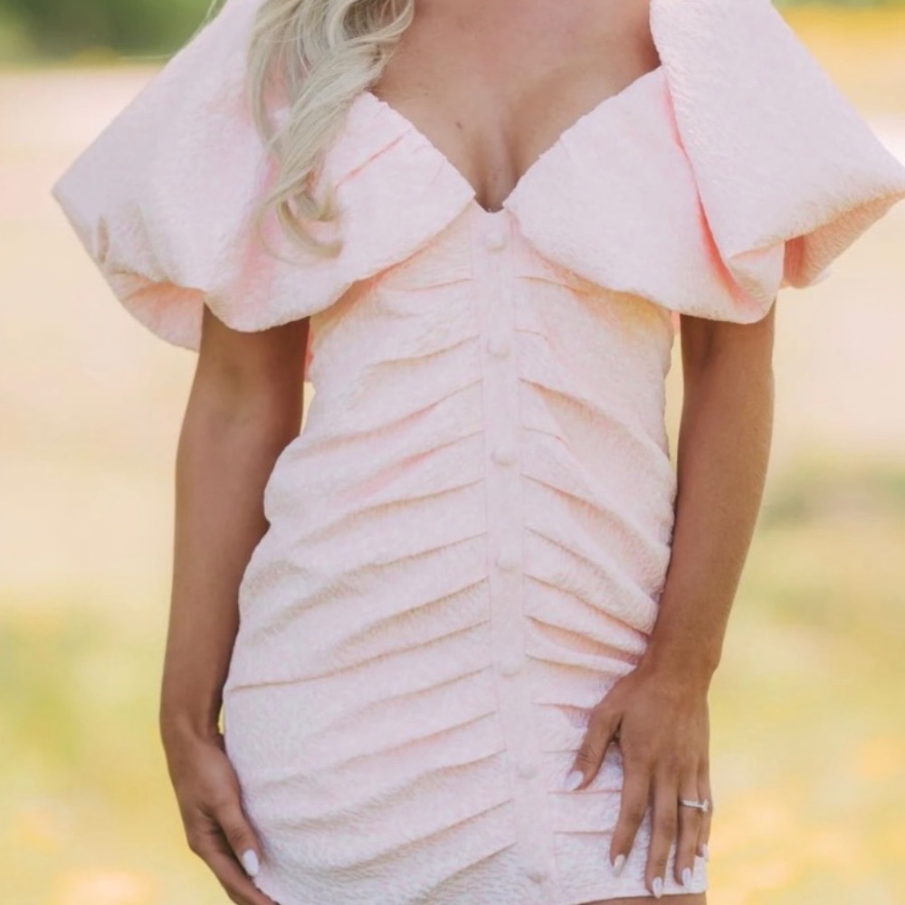 Aleah Puff Sleeve Ruched Dress